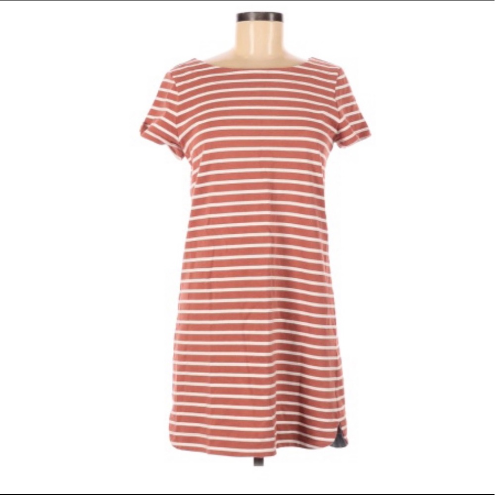 Loft Ann Taylor Casual dress striped burnt orange